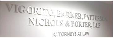 Law firm Attorney sign1/4" Thick, Water jet  cut brushed aluminum letters, stud mount, in reception area,  installed in Garden City,  Roosevelt Field 